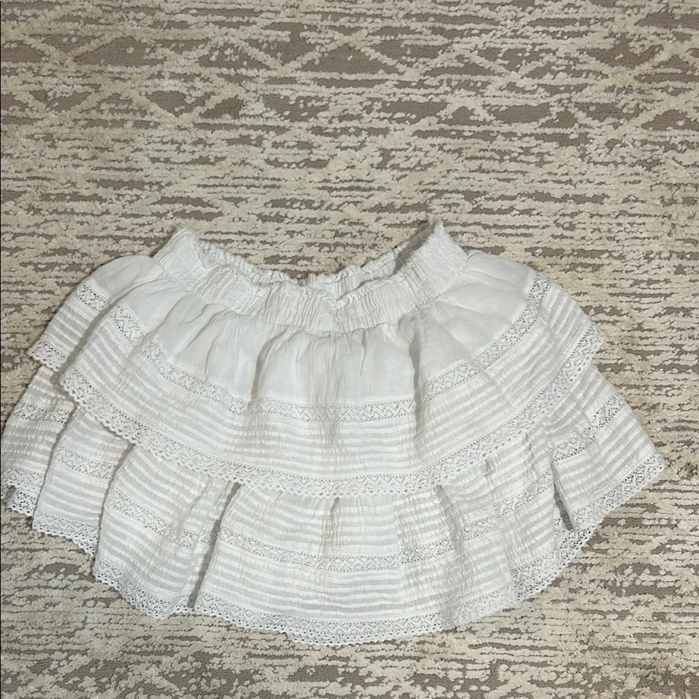 Aerie White Lace Tiered Skirt